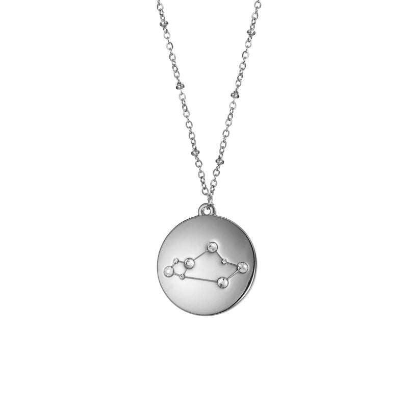 Titanium Zodiac Pendant, Unisex Layered Neckwear, Zircon Constellation Necklace - available at Sparq Mart