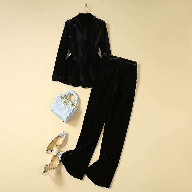 Luxury Women's Suit, Professional Suit Womens, Velvet Business Suit - available at Sparq Mart