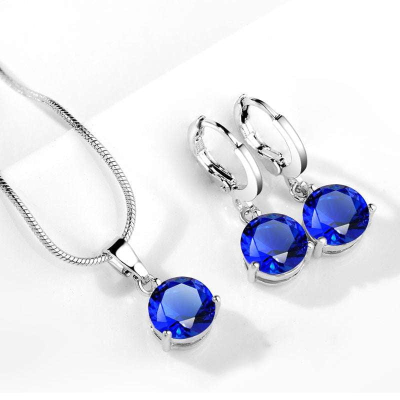 Elegant Jewelry Set, Gemstone Necklace Set, Water Drop Earrings - available at Sparq Mart