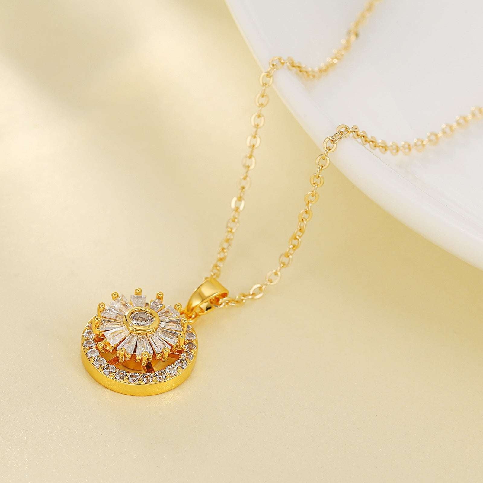 Elegant Pendant Chain, Fashion Pendant Necklace, Zircon Collar Pendant - available at Sparq Mart