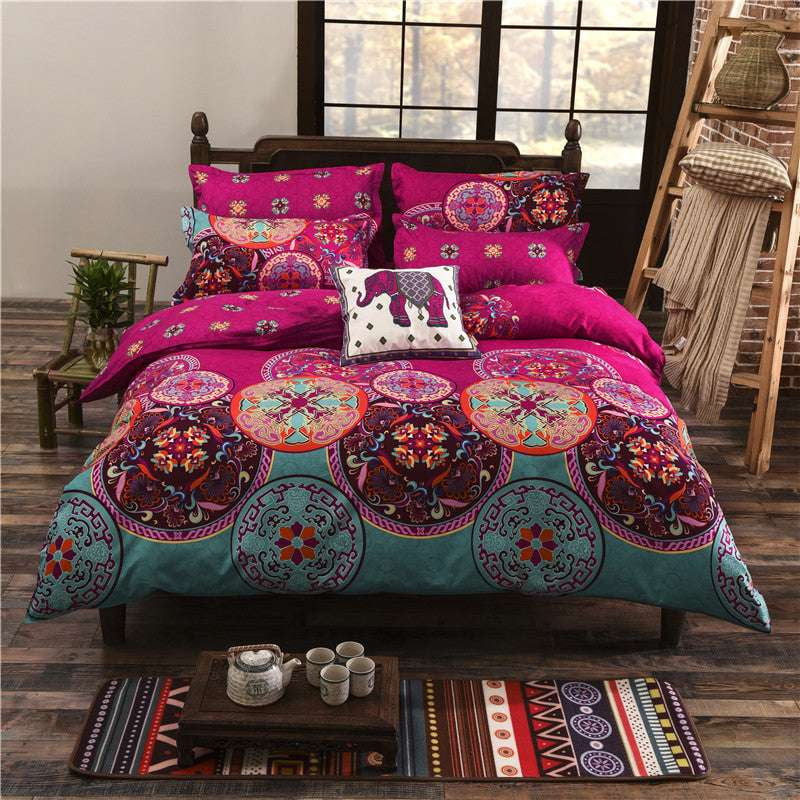 Bohemian Bedding Set, Ethnic Style Comforter, Pillowcase Bed Set - available at Sparq Mart