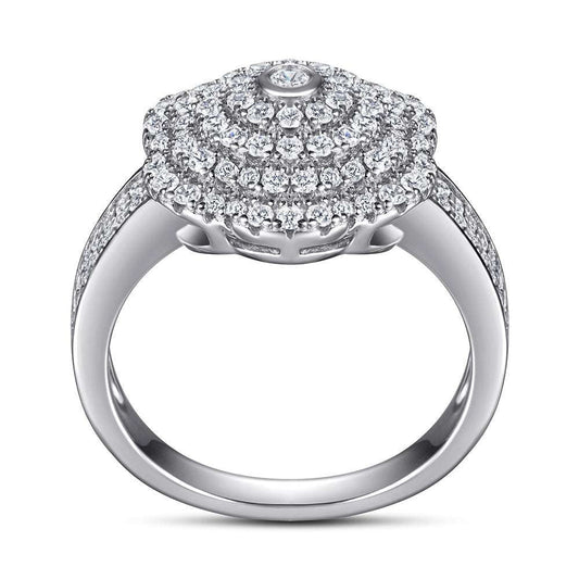 Silver Ornate Ring, Sterling Zircon Ring, Zircon Engagement Band - available at Sparq Mart