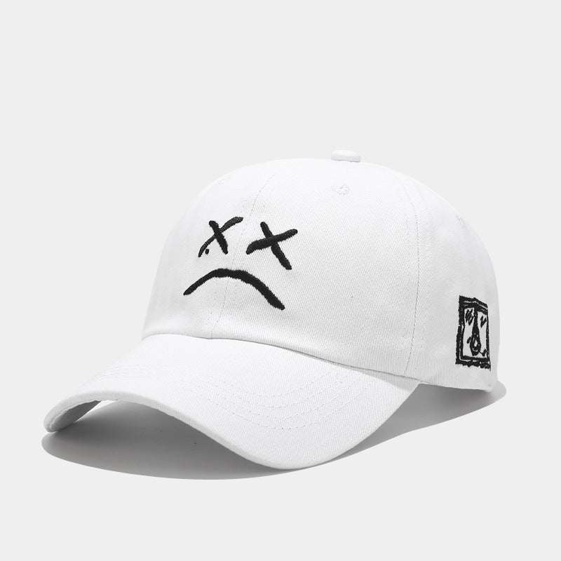 Crying Face embroidery, Fashionable baseball hats, Sun protection - available at Sparq Mart