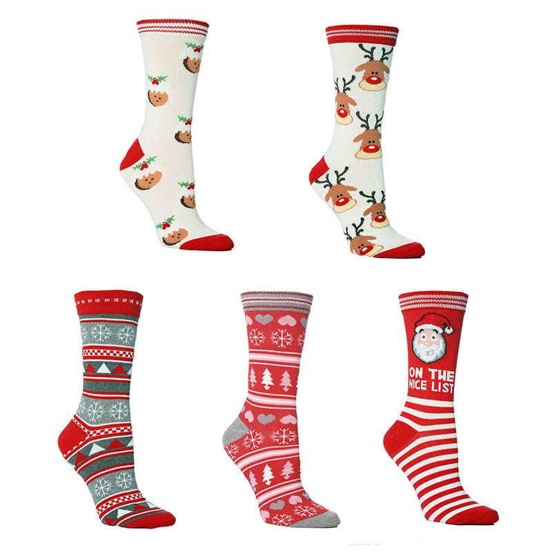 Cozy Christmas Socks, Holiday Cotton Footwear, Santa Patterned Socks - available at Sparq Mart