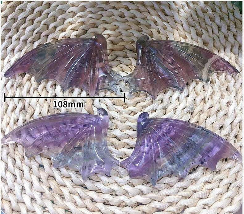 Bat wing collectible, Fluorite bat decor, Ornamental bat wings - available at Sparq Mart