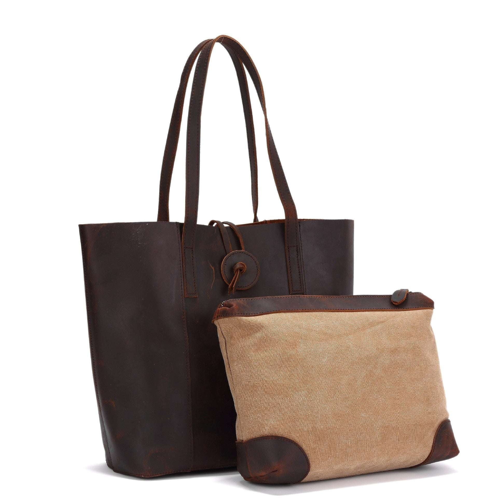 Designer Shopping Bag, Leather Tote Handbag, Retro Clutch Bag - available at Sparq Mart