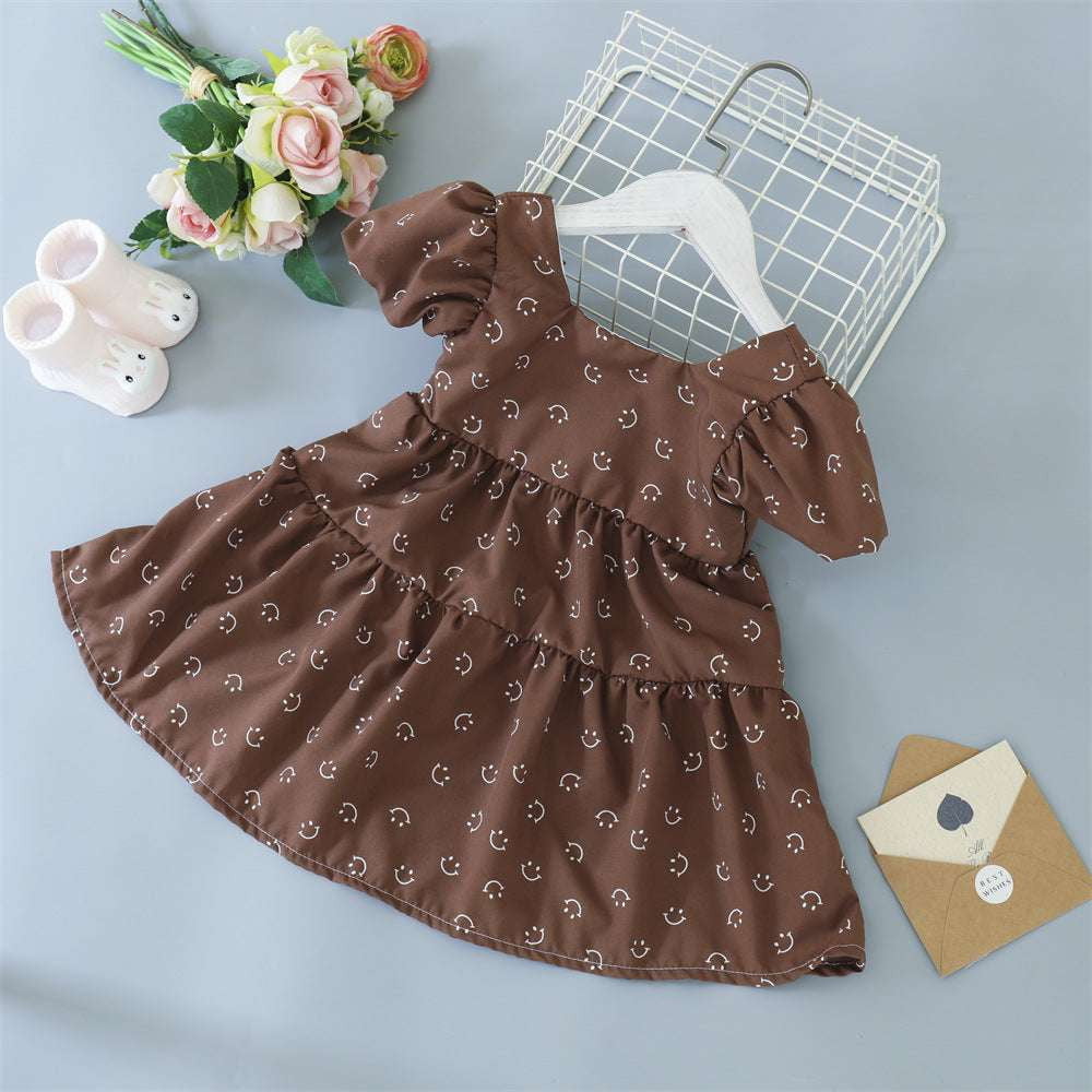 Childrens Dress Fashion, Floral Bowknot Skirt, Girls Princess Dress - available at Sparq Mart