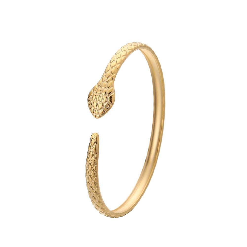 Gold Plated Bracelet, Unique Animal Bracelet, Zodiac Snake Jewelry - available at Sparq Mart