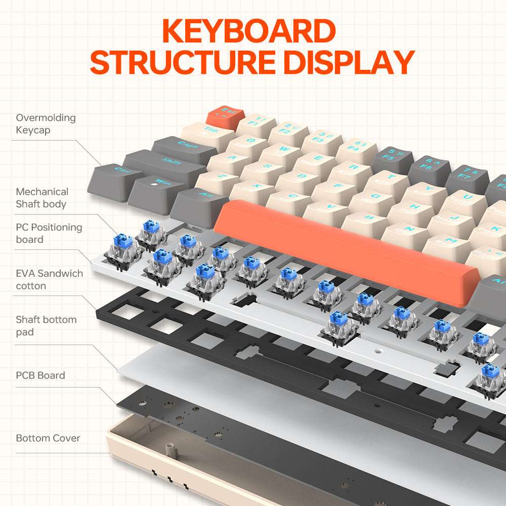 Bluetooth Keyboard, High-performance Keyboard, Wireless Mechanical Keyboard - available at Sparq Mart