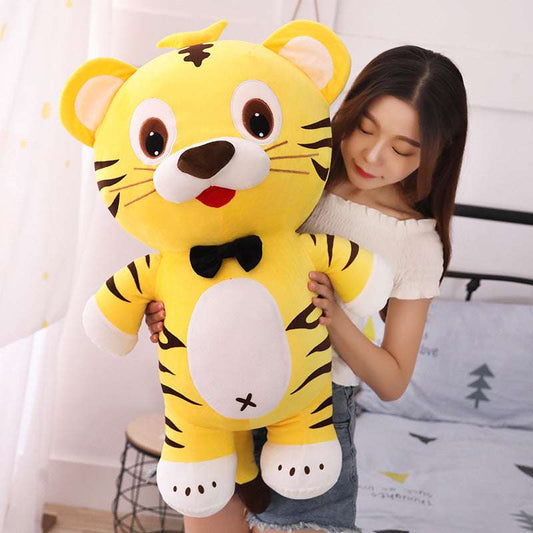 cute cartoon doll, high-quality tiger doll, yellow plush toy - available at Sparq Mart