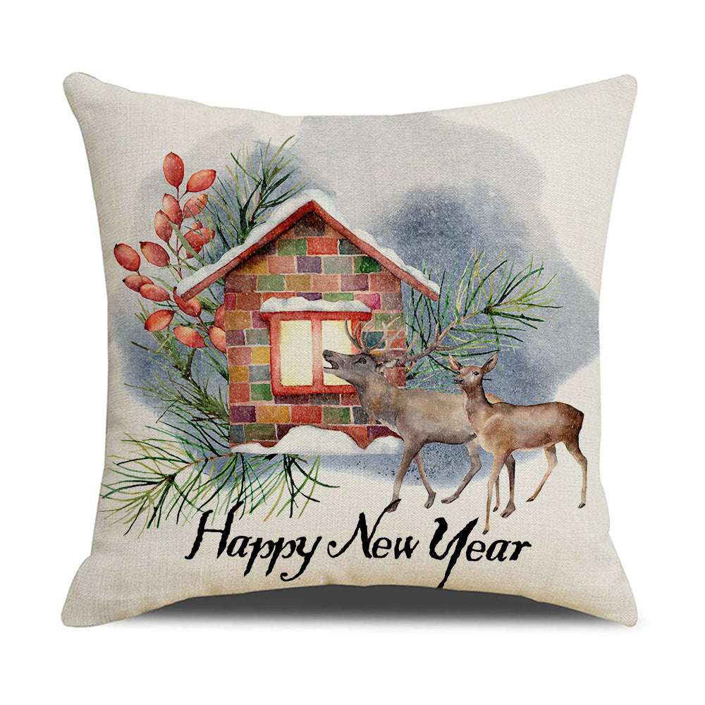 Linen Christmas Pillow, Printed Watercolor Pillow, Wholesale Christmas Pillow - available at Sparq Mart