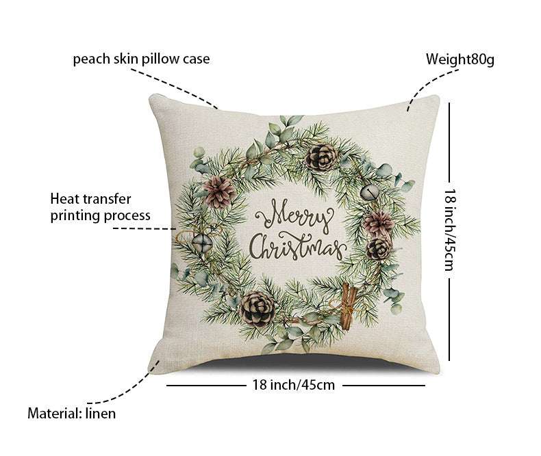 Linen Christmas Pillow, Printed Watercolor Pillow, Wholesale Christmas Pillow - available at Sparq Mart