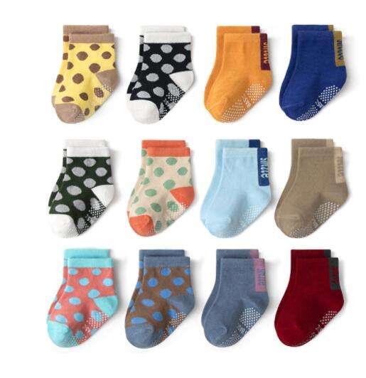 Kids cotton socks, Non-slip floor socks, Polka dot socks - available at Sparq Mart