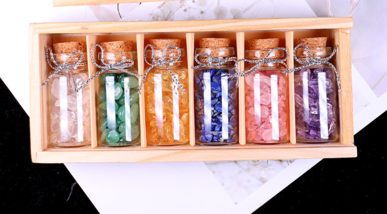 Colorful Crystal Bow, Crystal Gravel Bottle, Natural Crystal Bottle - available at Sparq Mart