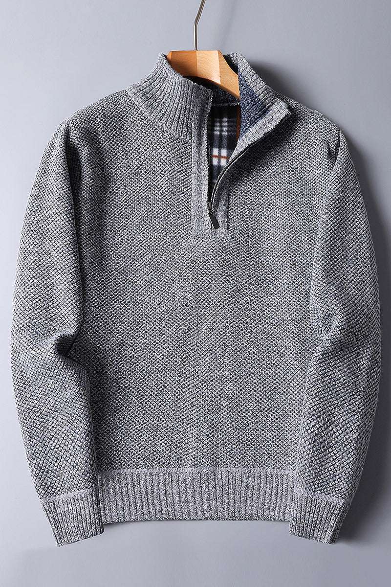 Cozy Zipper Sweater, Fashionable Men's Sweater, Warm Knit Sweater - available at Sparq Mart