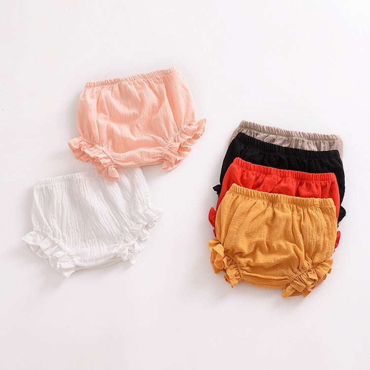 Baby linen shorts, casual triangle shorts, solid color baby shorts - available at Sparq Mart