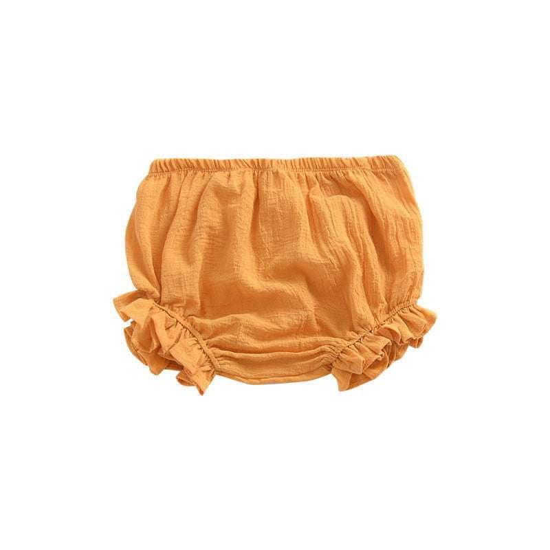 Baby linen shorts, casual triangle shorts, solid color baby shorts - available at Sparq Mart