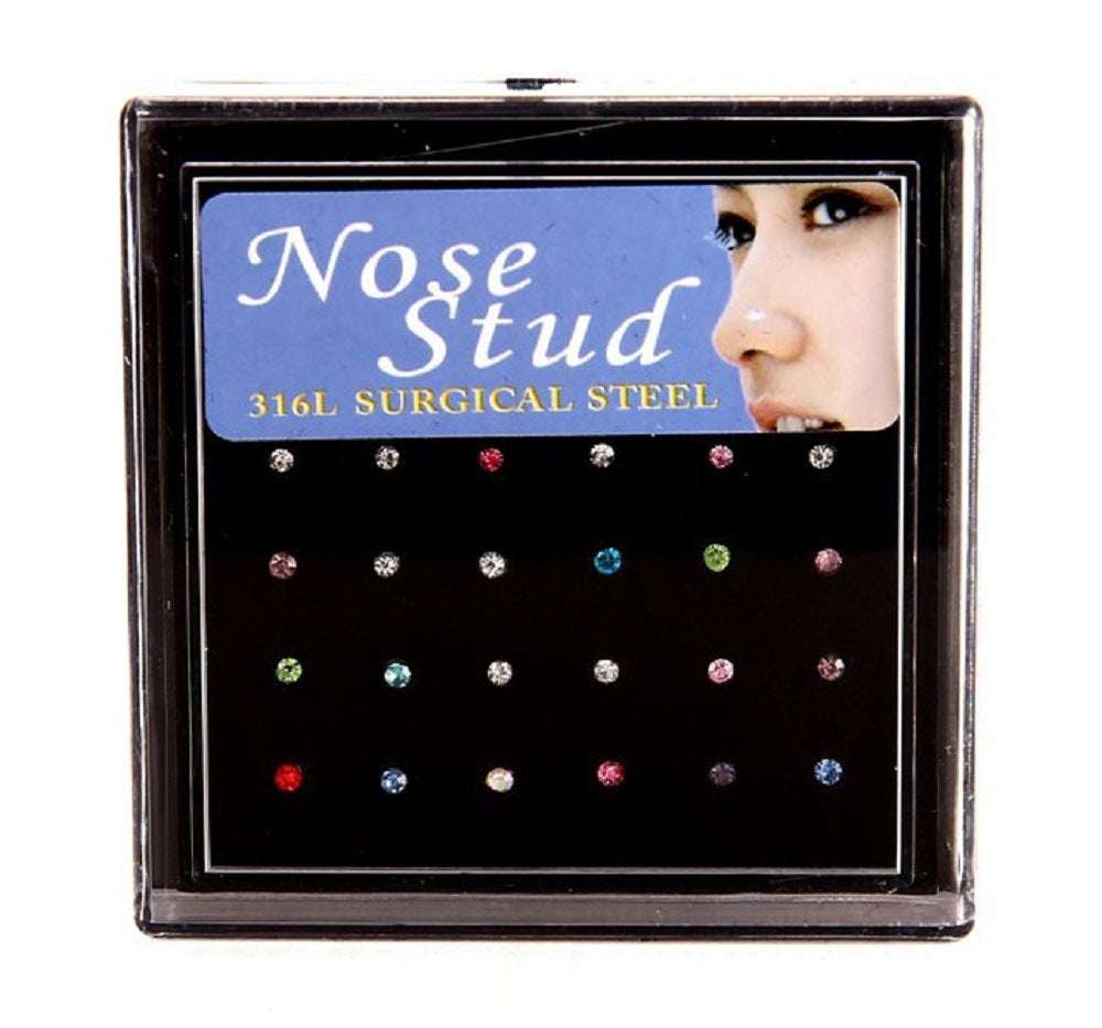 18mm nose studs, diamond nose stud, stainless steel nose stud - available at Sparq Mart