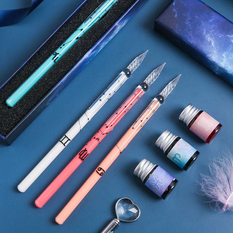 Astrological sign pen, Stylish glass pen, Wholesale dip pen - available at Sparq Mart