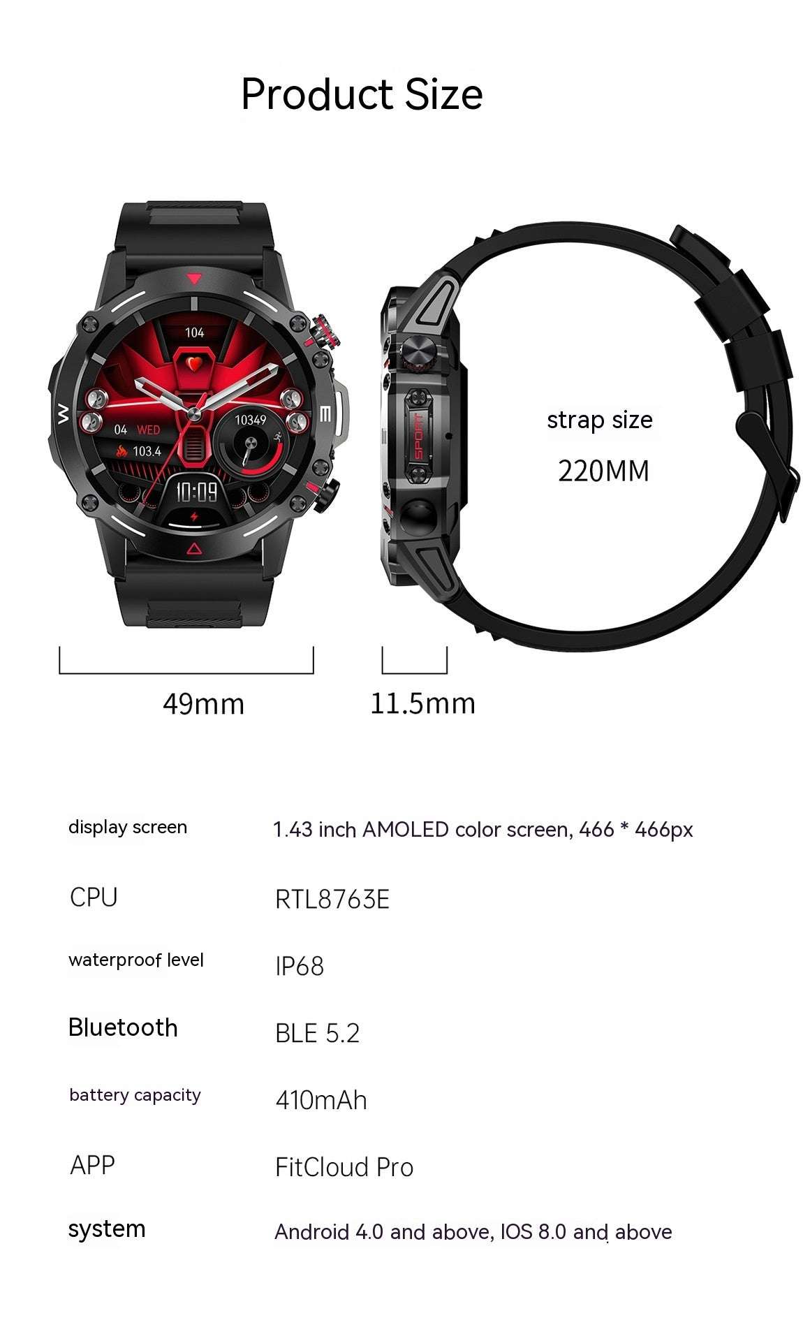 Bluetooth Calling Watch, Custom Dial Watch, HK87 Smart Watch - available at Sparq Mart