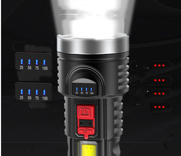 rechargeable flashlight power display - available at Sparq Mart