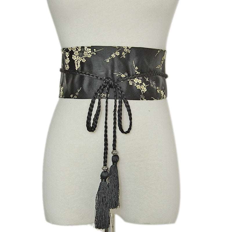 Embroidered Hanfu Accessory, Hanfu Belt Embroidery, Japanese Tassel Girdle - available at Sparq Mart