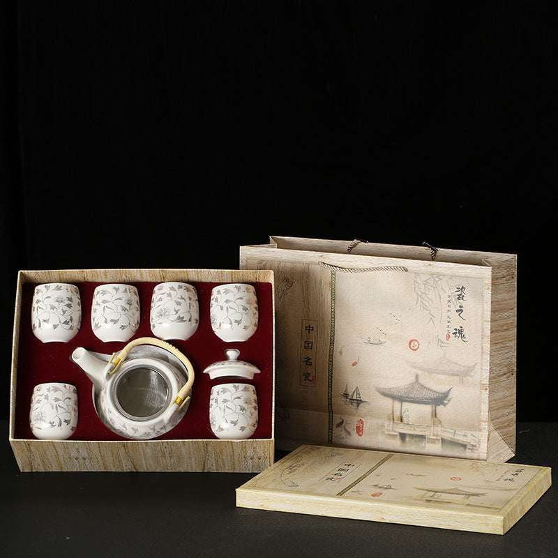 Elegant Tea Collection, Japanese Tea Set, Porcelain Strainer Pot - available at Sparq Mart