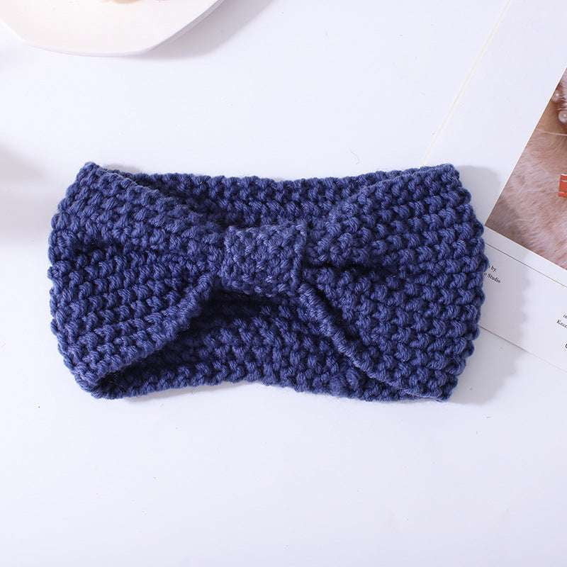 Cozy Knit Headwear, Fashionable Wool Accessory, Wool Bowknot Headband - available at Sparq Mart