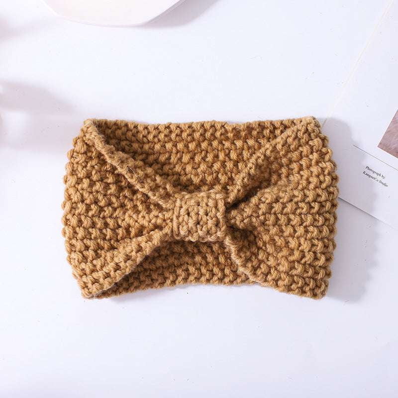 Cozy Knit Headwear, Fashionable Wool Accessory, Wool Bowknot Headband - available at Sparq Mart