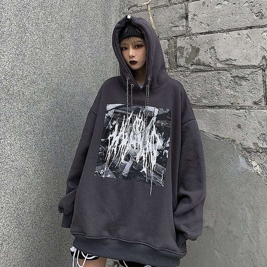 Dark Loose Sweatshirt, Korean CCain Hoodie, Urban Style Hoodie - available at Sparq Mart