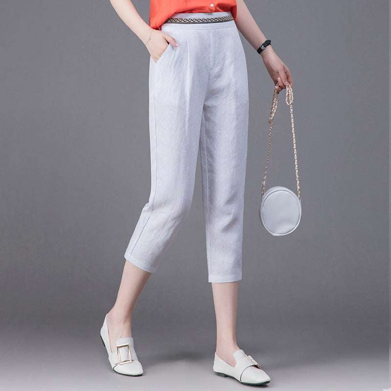 Loose Harem Pants, Summer Linen Trousers, Women's Casual Linens - available at Sparq Mart