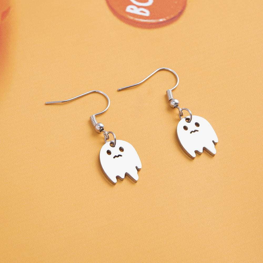 durable ghost earrings, trendy stainless steel earrings - available at Sparq Mart