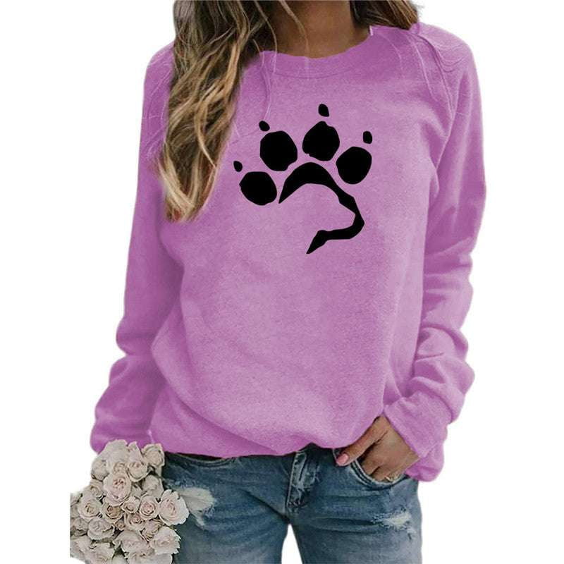 cozy canine sweater, dog lover apparel, footprint graphic sweatshirt - available at Sparq Mart