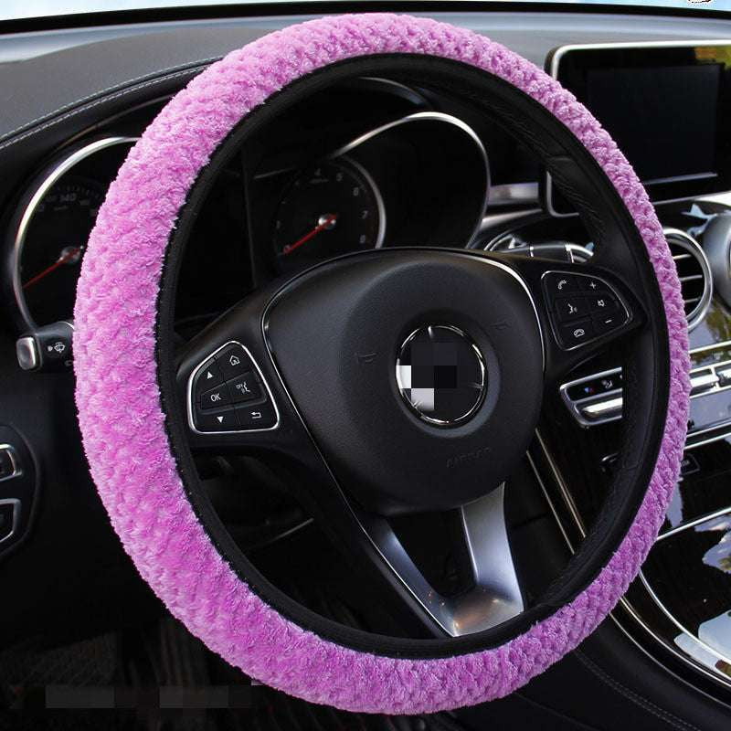 Comfortable Steering Cover, Plush Wheel Protector, Winter Car Accessory - available at Sparq Mart