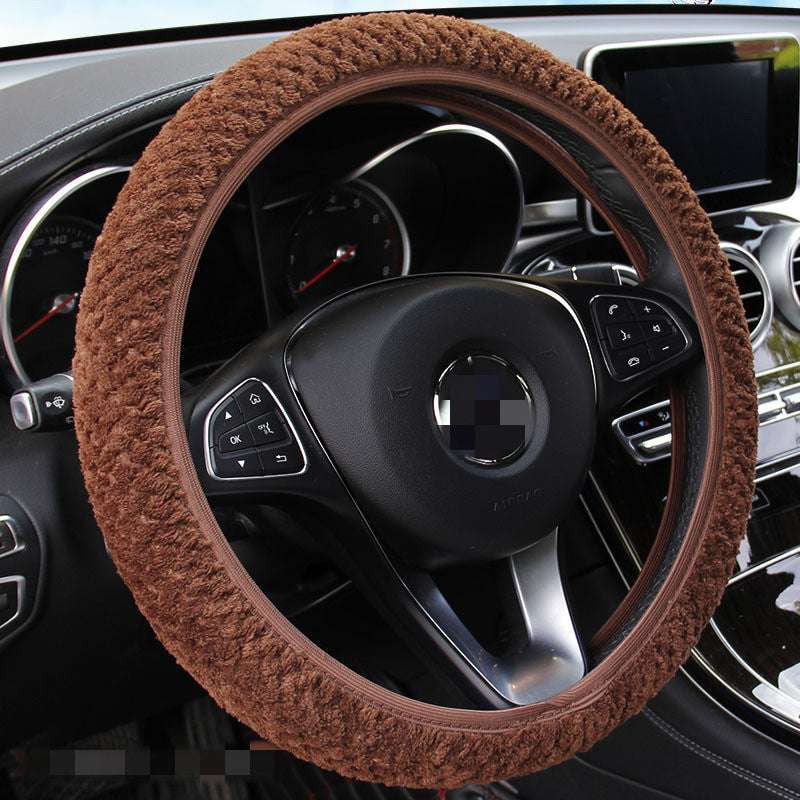 Comfortable Steering Cover, Plush Wheel Protector, Winter Car Accessory - available at Sparq Mart