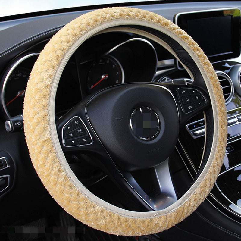 Comfortable Steering Cover, Plush Wheel Protector, Winter Car Accessory - available at Sparq Mart