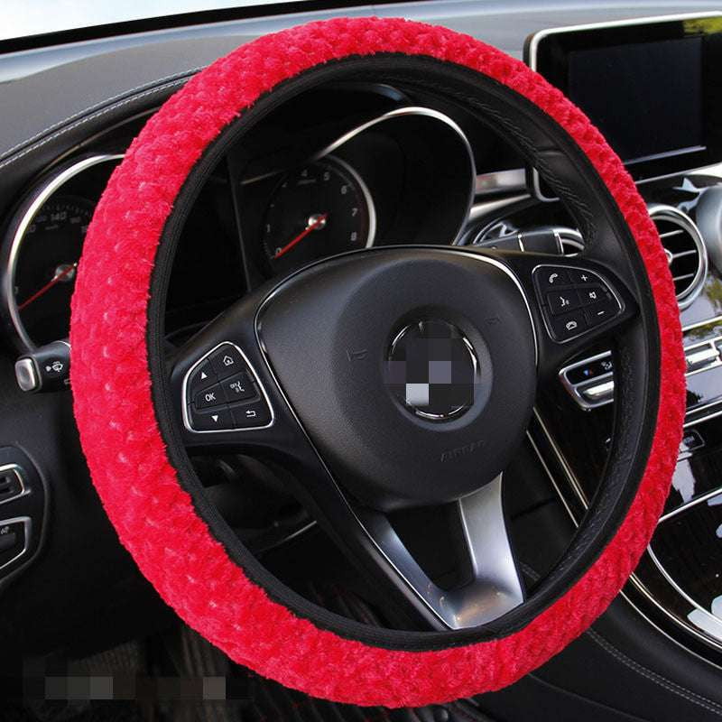 Comfortable Steering Cover, Plush Wheel Protector, Winter Car Accessory - available at Sparq Mart