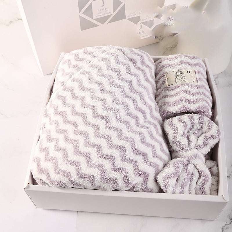 Coral Fleece Bath Set, Luxury Hair Towel, Soft Bath Towels - available at Sparq Mart