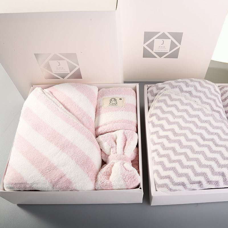 Coral Fleece Bath Set, Luxury Hair Towel, Soft Bath Towels - available at Sparq Mart