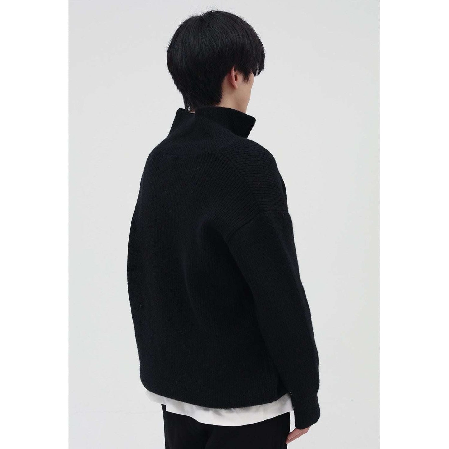 casual knitted jumper, lazy-style outerwear, men's zipper sweater - available at Sparq Mart