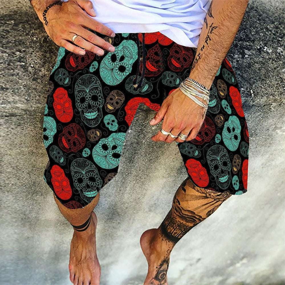 casual printed shorts, stylish five-point pants, summer patterned trousers - available at Sparq Mart