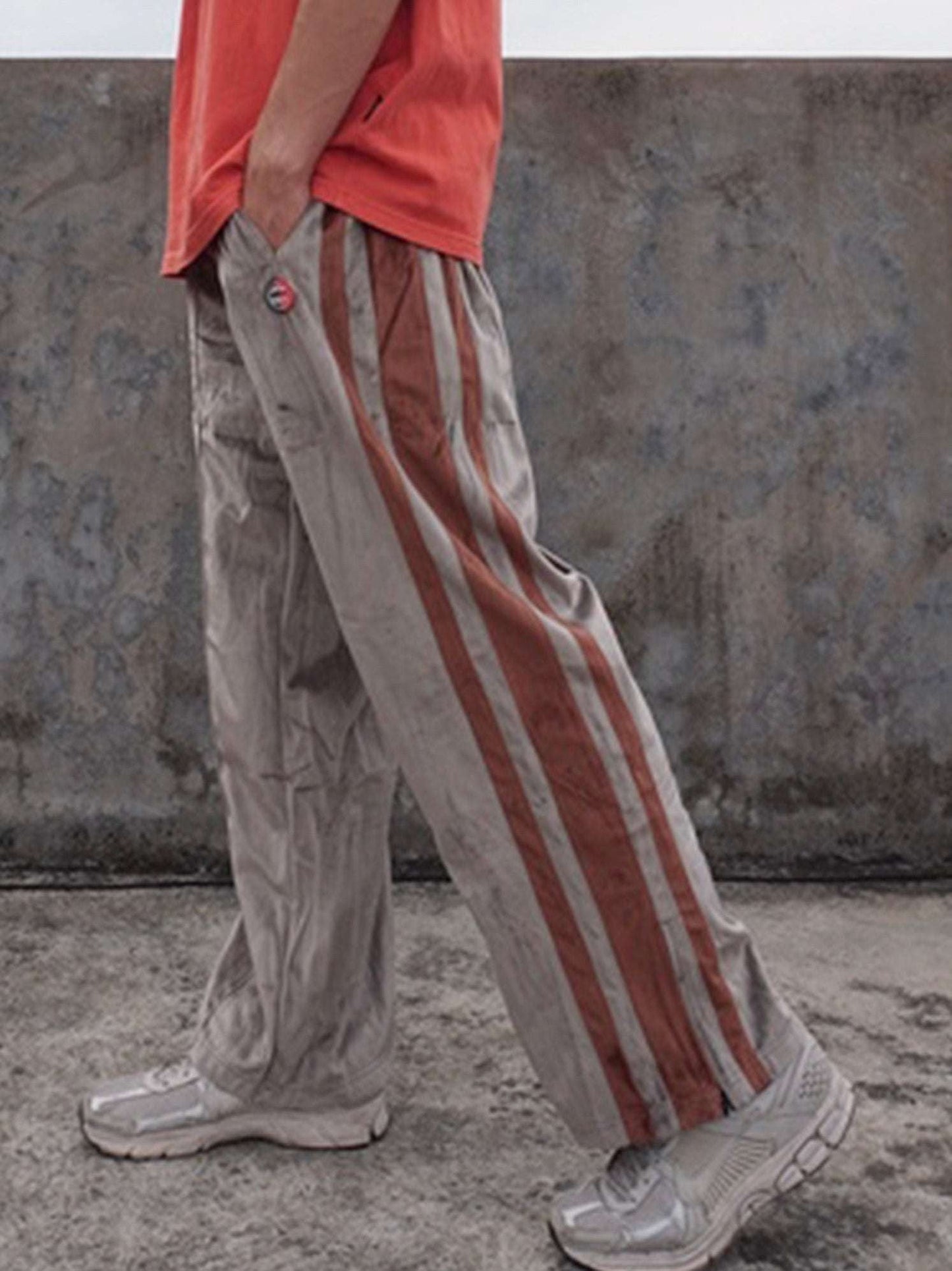 men's straight-leg pants, retro velvet pants, vintage stripe trousers - available at Sparq Mart