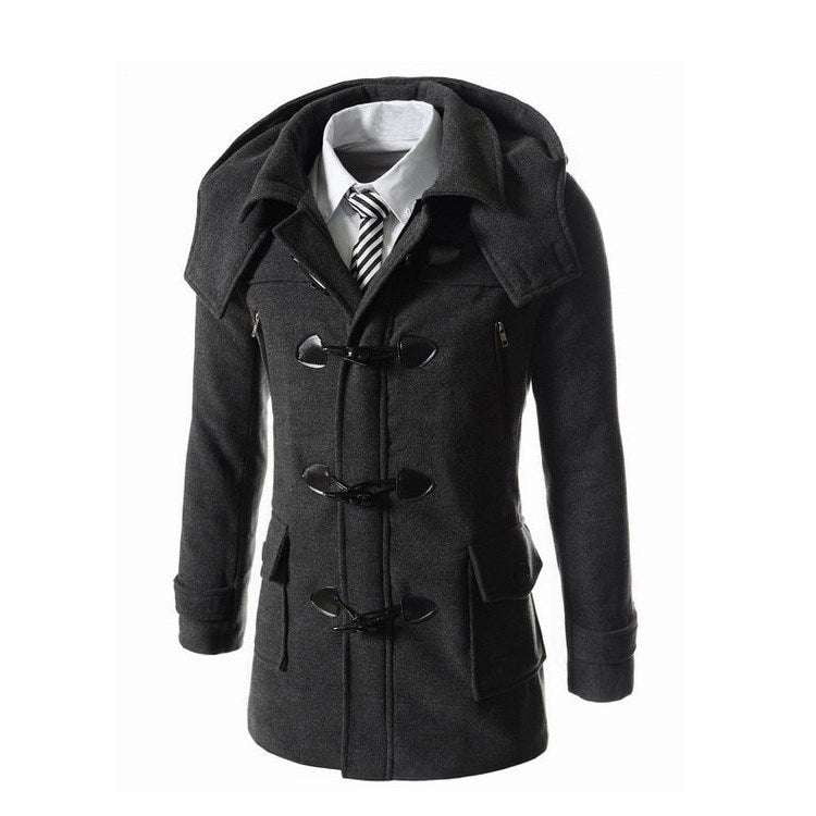 Hooded Winter Coat, Men’s Casual Outerwear, Slim Fit Jacket - available at Sparq Mart