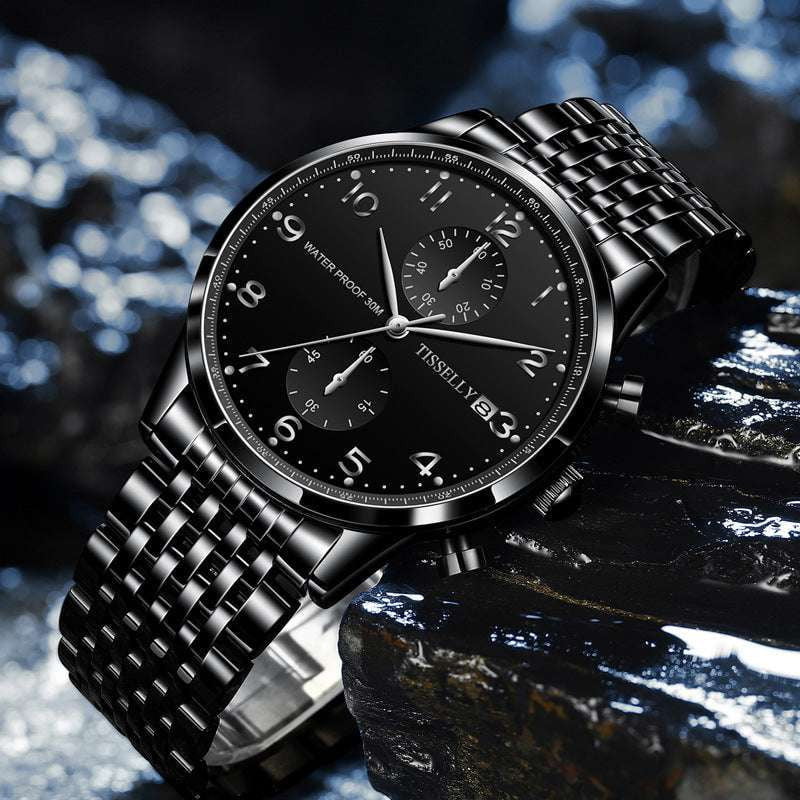 men's quartz watch, steel belt watch, waterproof fashion watch - available at Sparq Mart