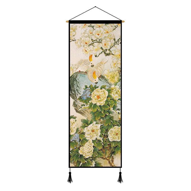 Decorative Wall Tapestry, Hanging Painting Cloth, Peony Art Decor - available at Sparq Mart