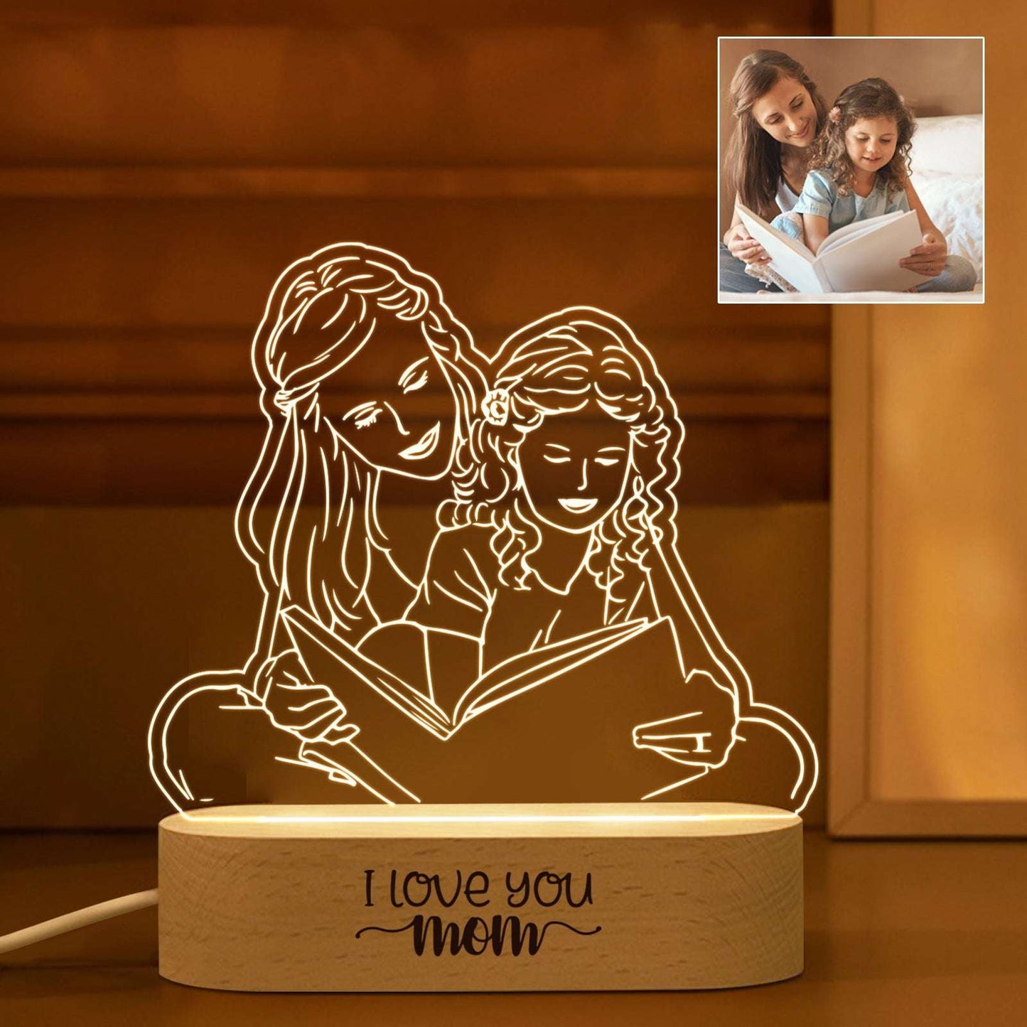 Couples Picture Lamp, Custom Valentine Nightlight, Personalized Love Light - available at Sparq Mart