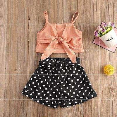 Crop Top Shorts, Kids Trendy Outfits, Polka Dot Suit - available at Sparq Mart