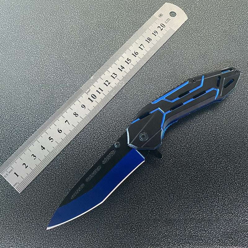 Aluminum Pocket Knife, Blue Folding Knife, Durable Tactical Gear - available at Sparq Mart