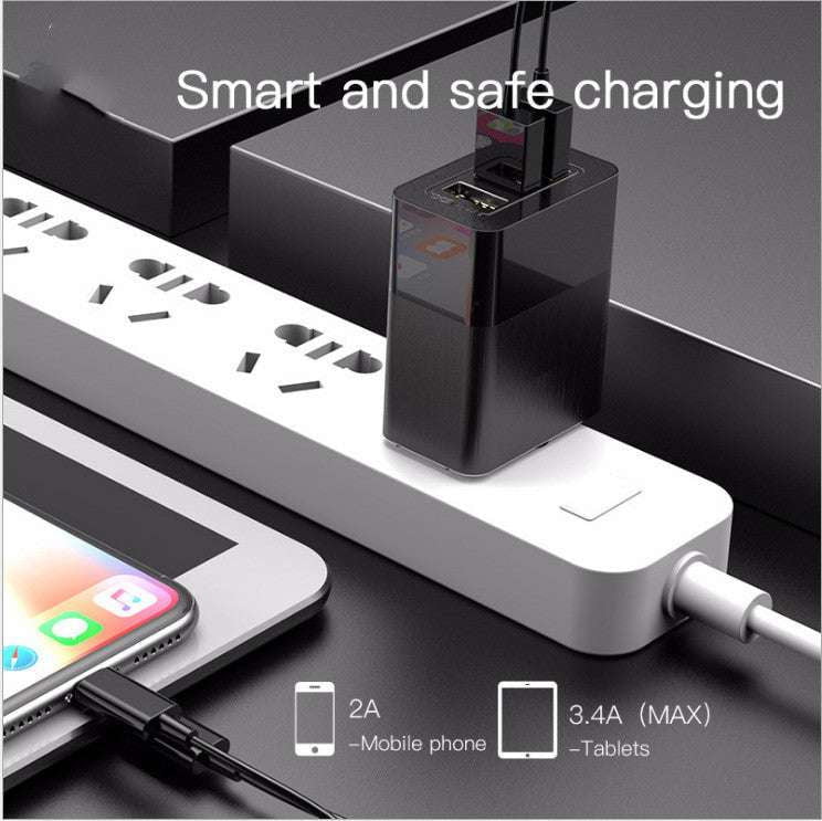 3USB universal charger, black travel charger, Portable travel charger - available at Sparq Mart