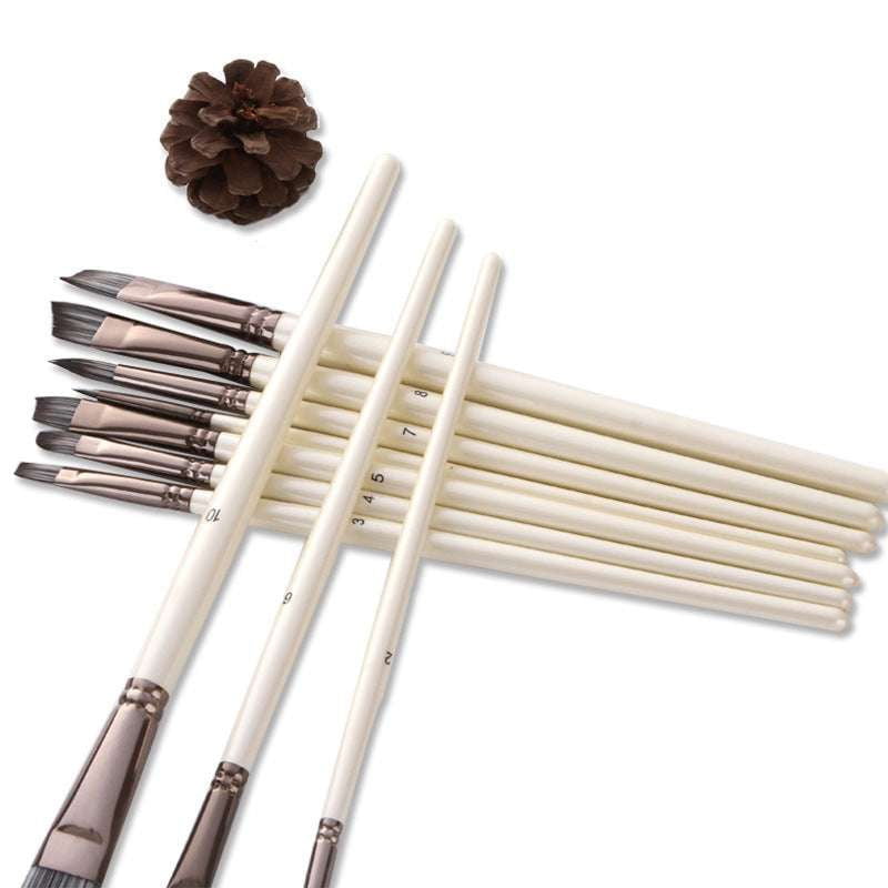 Pearl White Brushes, Professional Paint Brushes, Watercolor Nylon Brushes - available at Sparq Mart